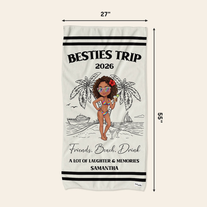 Personalized Beach Towel "Friend Trip"