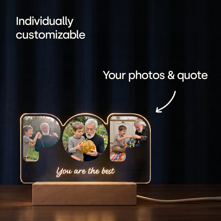 Personalized Acrylic Light "Pop" with 3 Photos