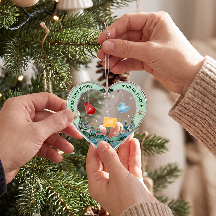 Personalized Christmas Ornament "States Heart"