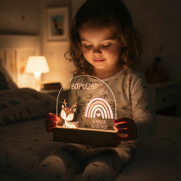 Personalized Baptism Night Light – Custom Name & Date
