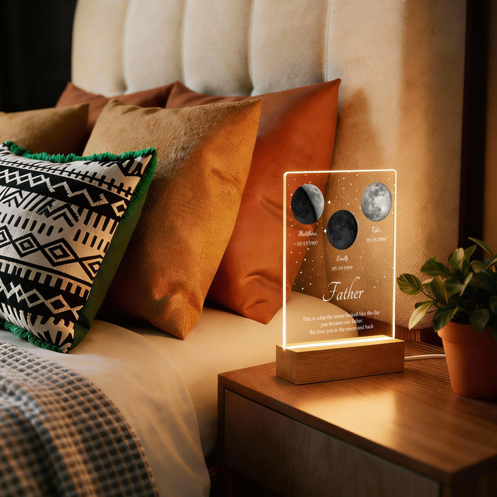 Personalized Glowlight "Moon Phase Dad"