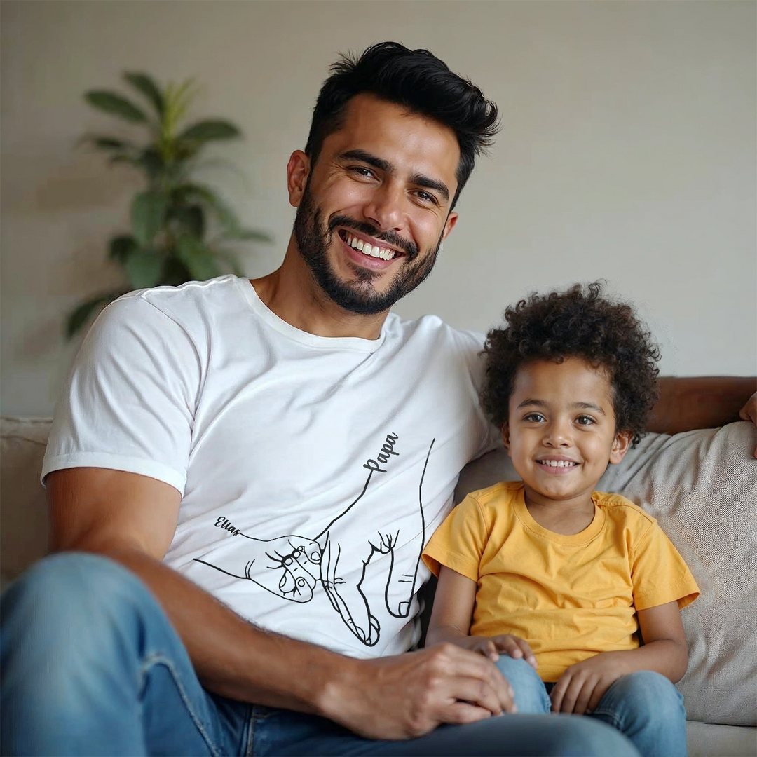 Personalized Dad T-Shirt “Holding Hands”