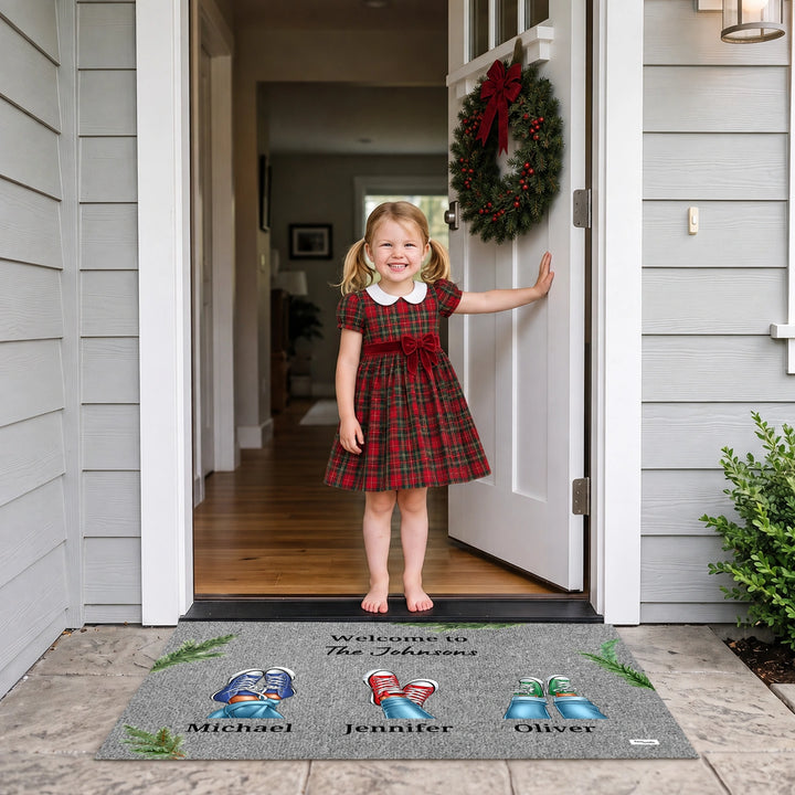 Personalized Doormat "Your Sneakers" – Christmas Edition