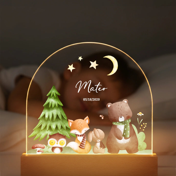 Personalized Night Light "Forest" – Custom Printed Gift for Kids