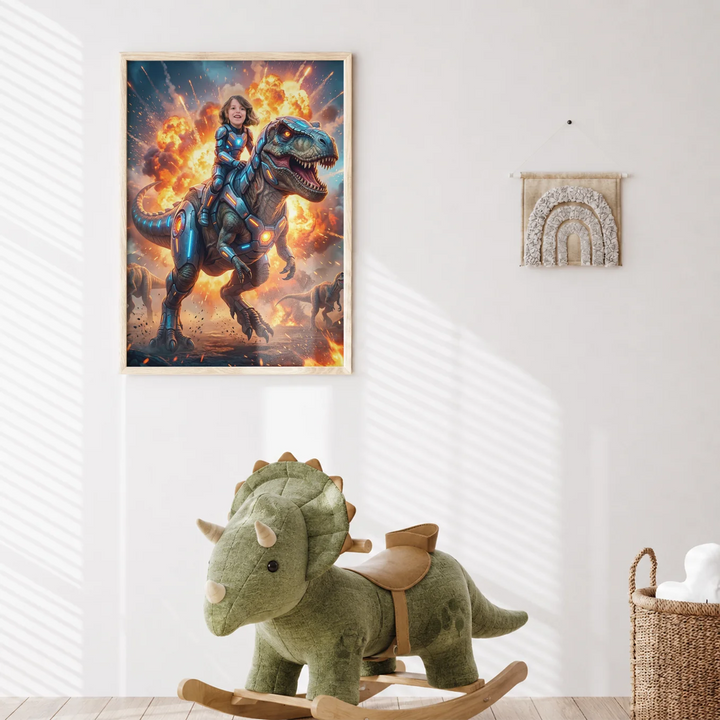 Personalized Children's Poster "T‑Rex Rider"