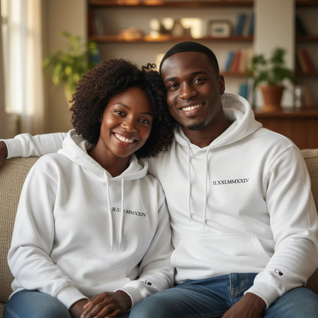 Personalized Hoodie "Roman Numeral Date"