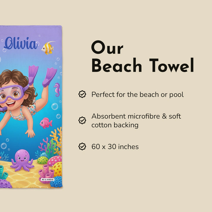 Personalized "Snorkel" Kids Bath Towel