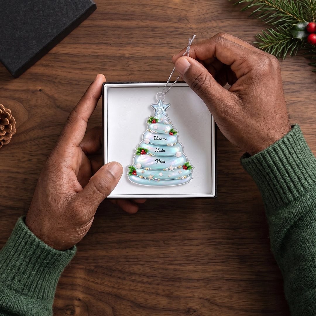Personalized Ornament "Sea Glass Tree"