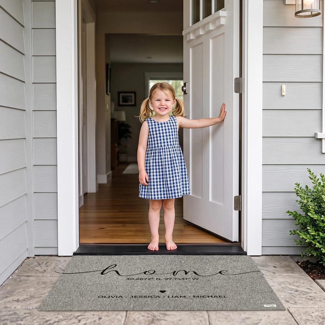 Personalized Doormat "Home Coordinates"
