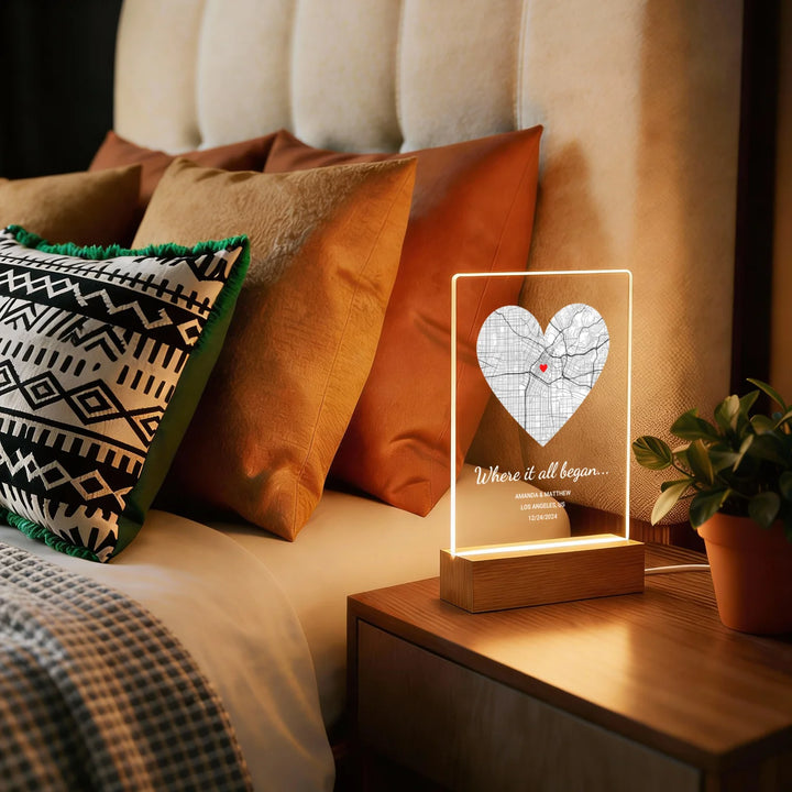 Personalized Acrylic Light “Where It All Began” | Night Light, Decorative Light
