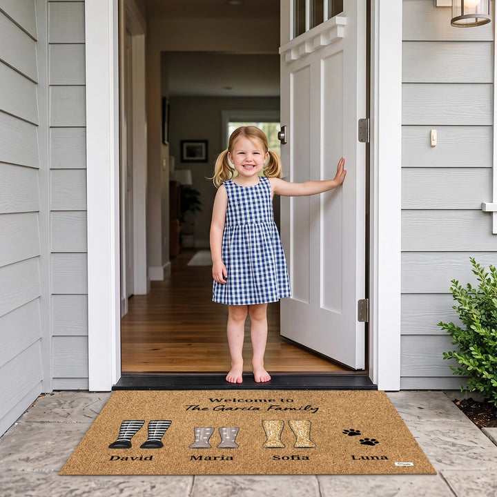 Personalized Doormat "Rain Boots"