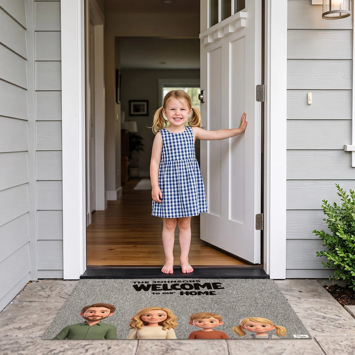 Personalized Doormat "Cartoon Family"
