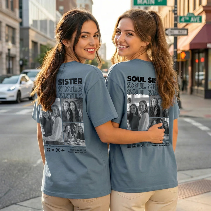 Personalized Matching Oversized T-Shirts "Besties"