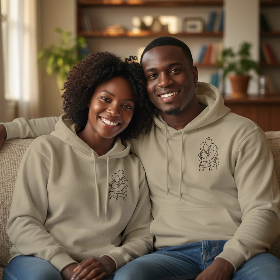 Personalized Hoodie "Couple Line Art"