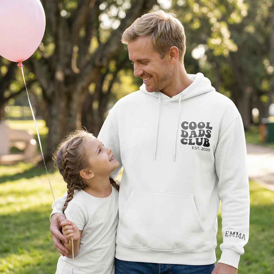 Personalized Hoodie "Cool Dads Club" with Sleeve Print