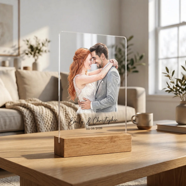 Personalized Acrylic Glass "Wedding Watercolor"