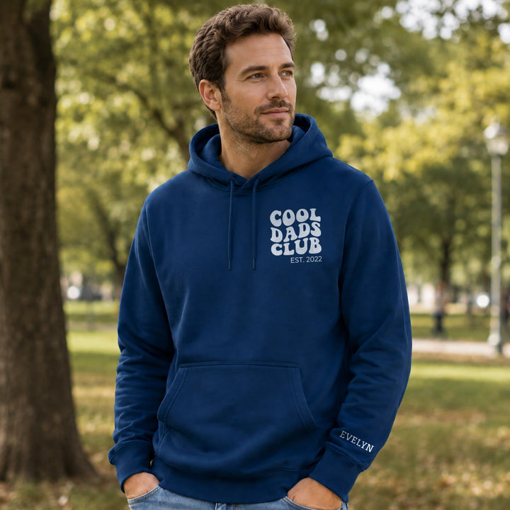 Personalized Hoodie "Cool Dads Club" with Sleeve Print