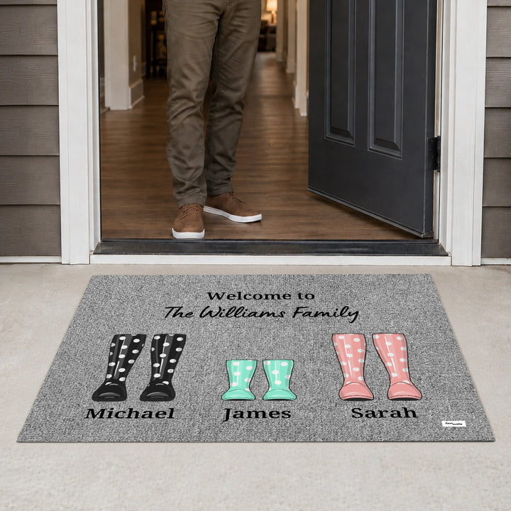 Personalized Doormat "Rain Boots"