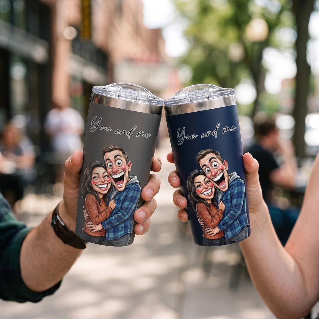 Personalized Tumbler "Couple Sketch"