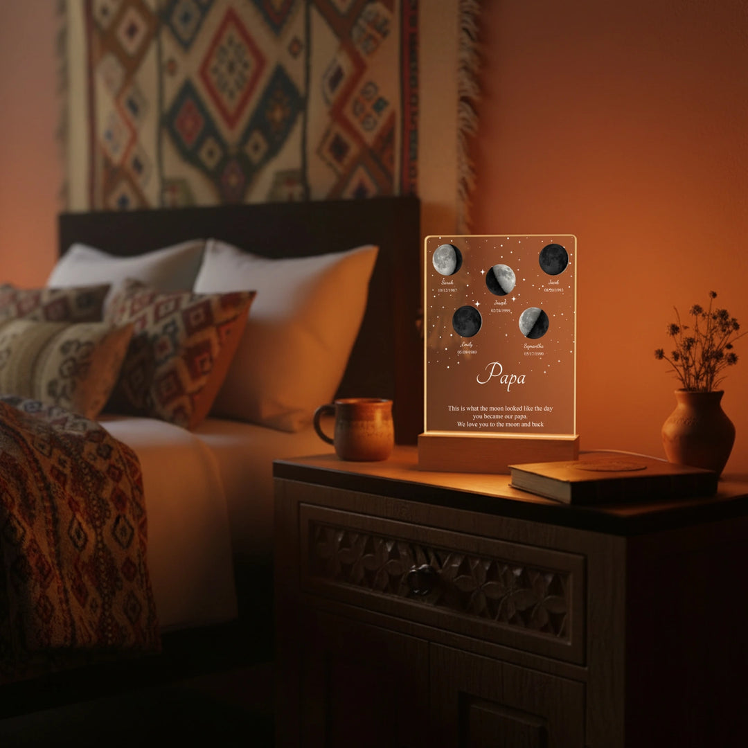 Personalized Glowlight "Moon Phase Dad"