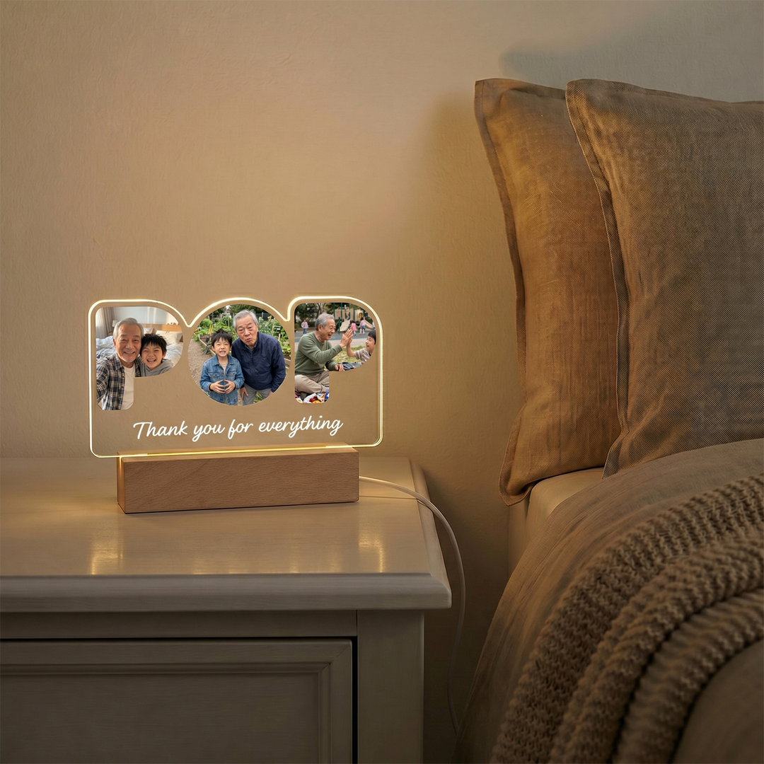 Personalized Acrylic Light "Pop" with 3 Photos