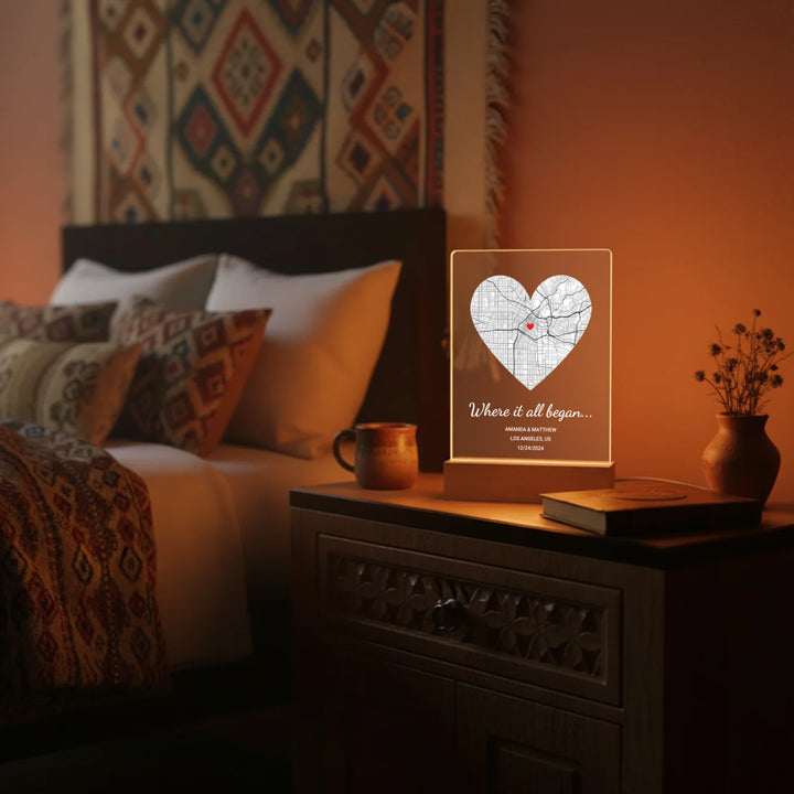 Personalized Acrylic Light “Where It All Began” | Night Light, Decorative Light
