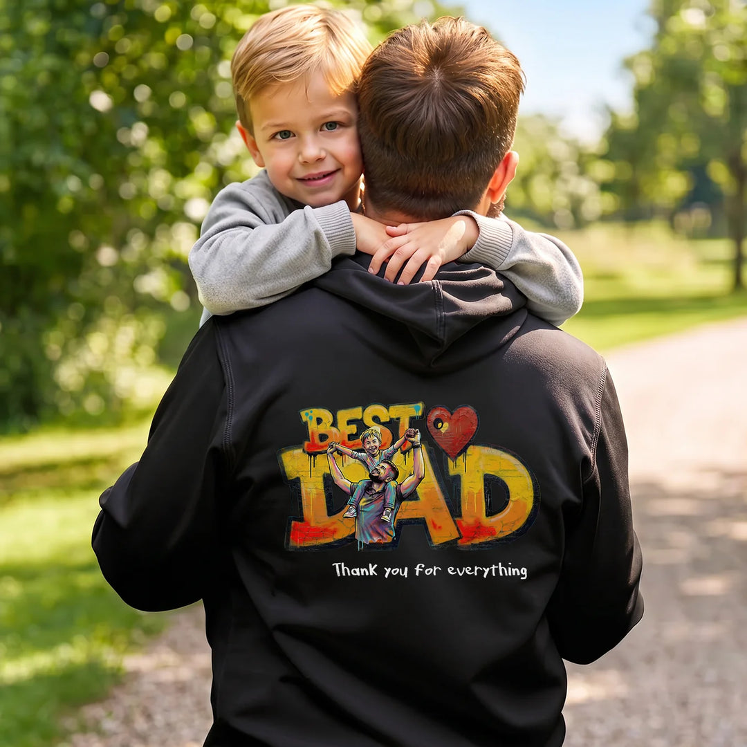 Personalized Hoodie Love "DAD" with Sleeve Print
