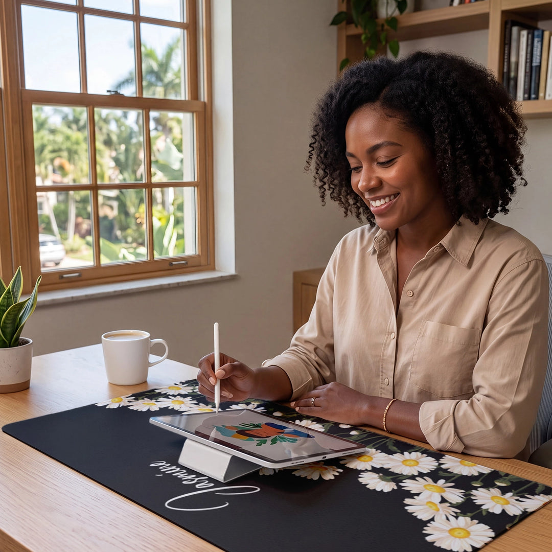 Personalized Desk Mat "Flowers"