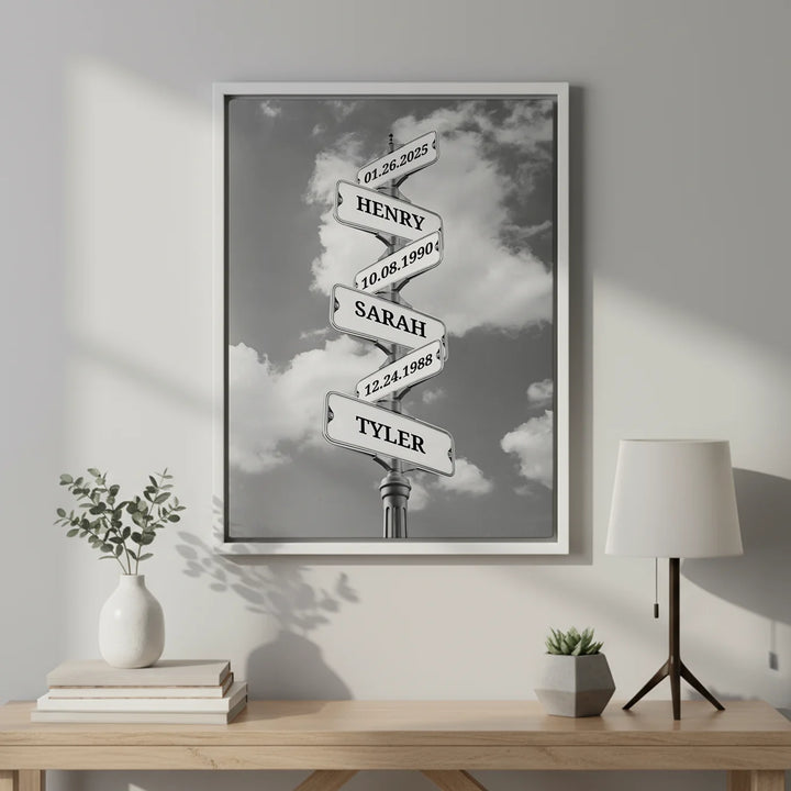 Personalized Canvas "Vintage Street Sign with Birthdate"