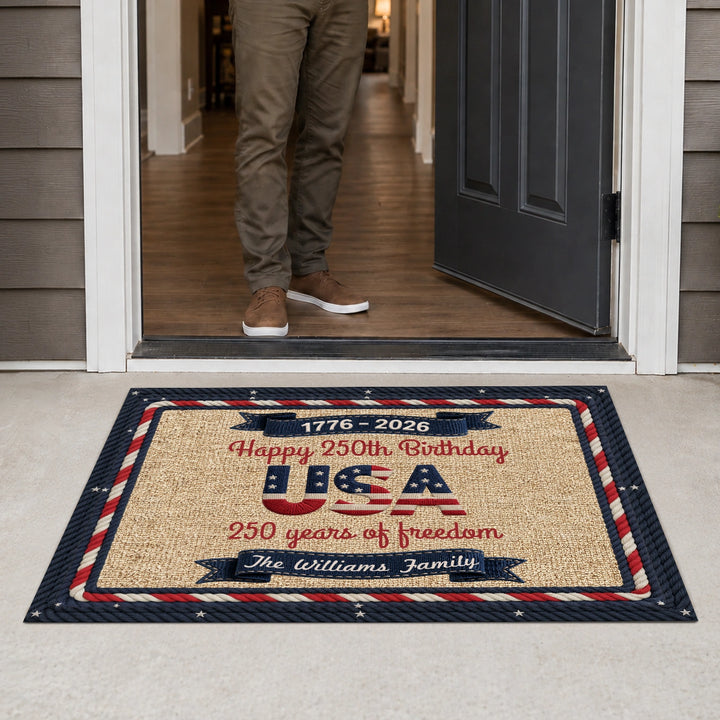 Personalized Doormat “Happy 250th Birthday”
