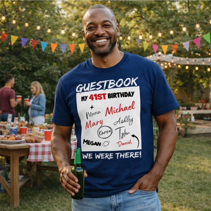 Personalized T-Shirt "Birthday Guestbook"