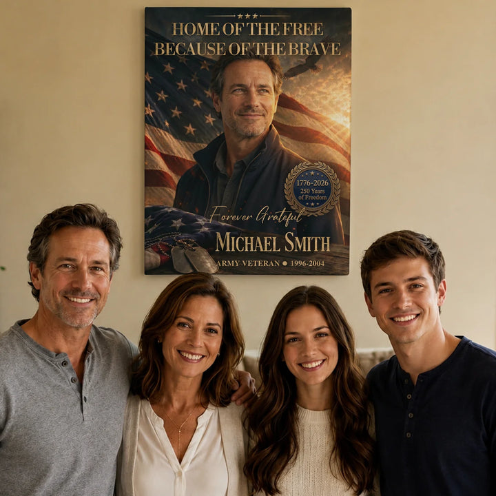 Personalized Canvas "Home of the Free"