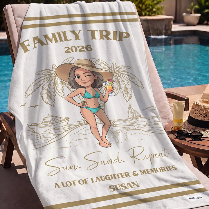 Personalized Beach Towel "Friend Trip"