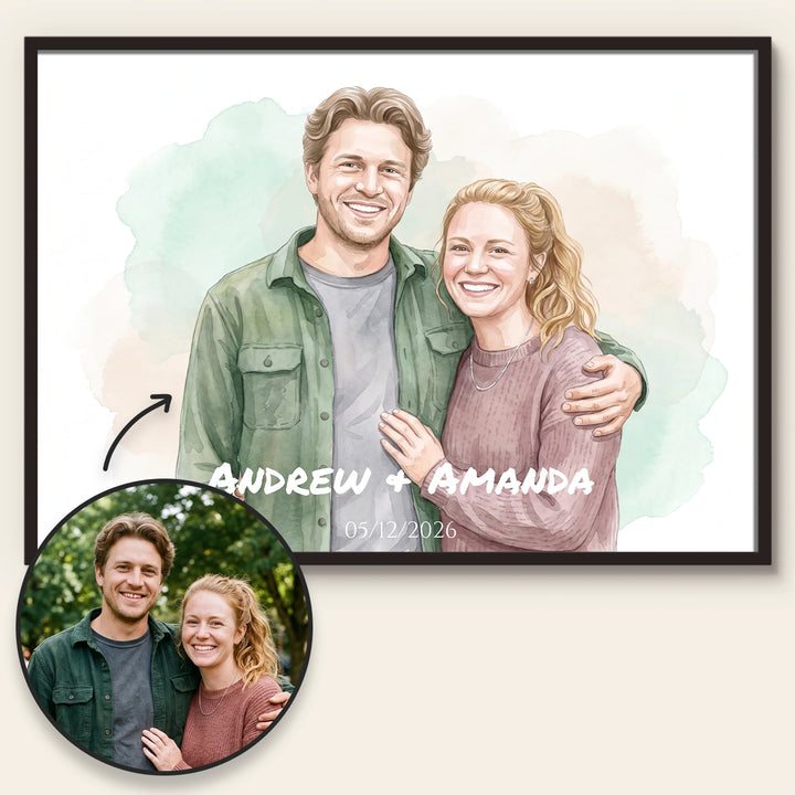 Personalized Watercolor Poster "Your Photo"