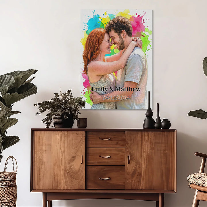 Personalized Canvas "Watercolor Couple"