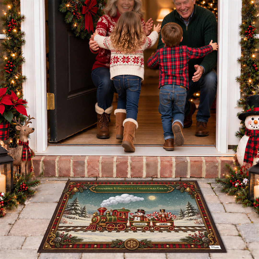 Personalized Doormat "Christmas Train"