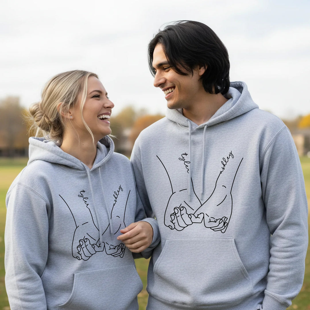 Personalized Couple Hoodies "Hand in Hand"
