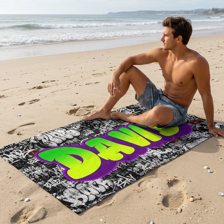 Personalized Bath Towel "Graffiti Name"