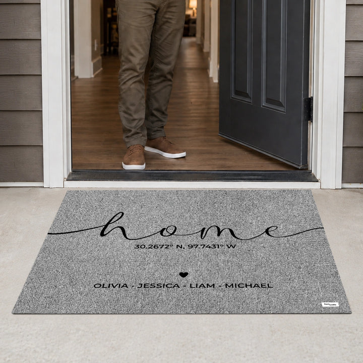 Personalized Doormat "Home Coordinates"
