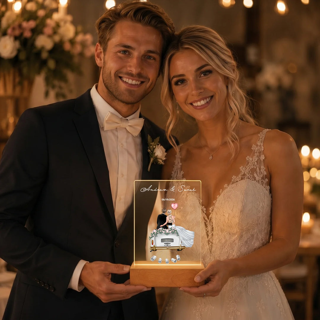 Personalized Acrylic Light "Just Married" | Night Light, Decorative Light, Glowlight