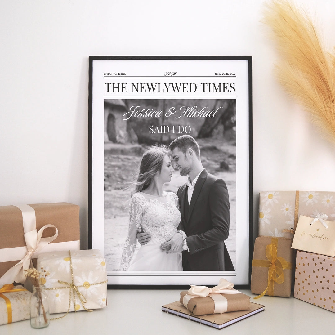 Personalized Poster "Wedding Newspaper Article"