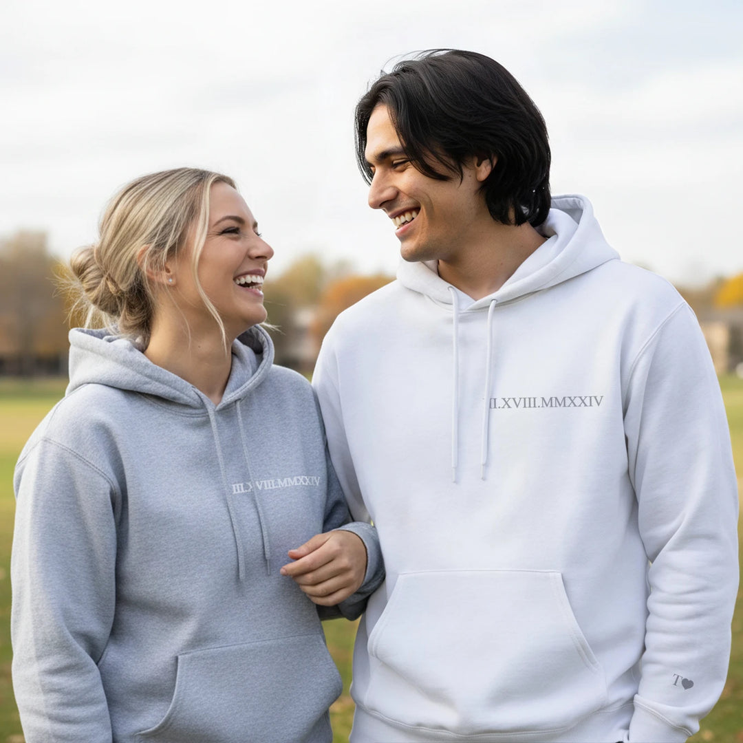 Personalized Hoodie "Roman Numeral Date"
