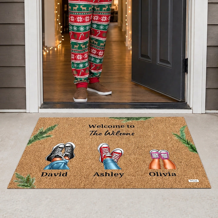 Personalized Doormat "Your Sneakers" – Christmas Edition