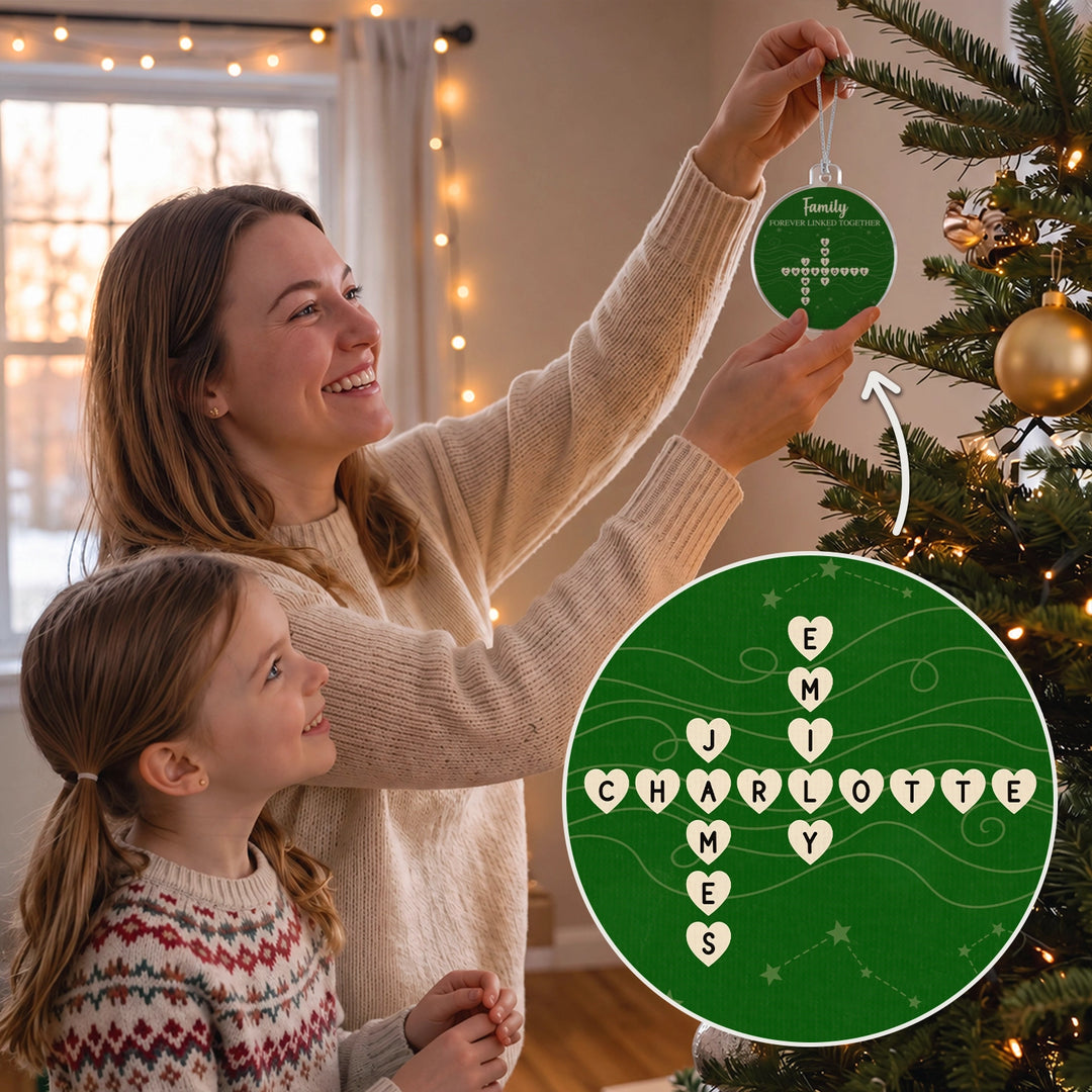 Personalized Christmas Tree Ornament "Scrabble Heart"