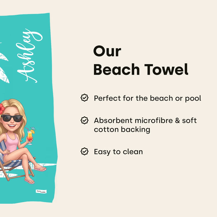 Personalized Beach Towel "Besties"