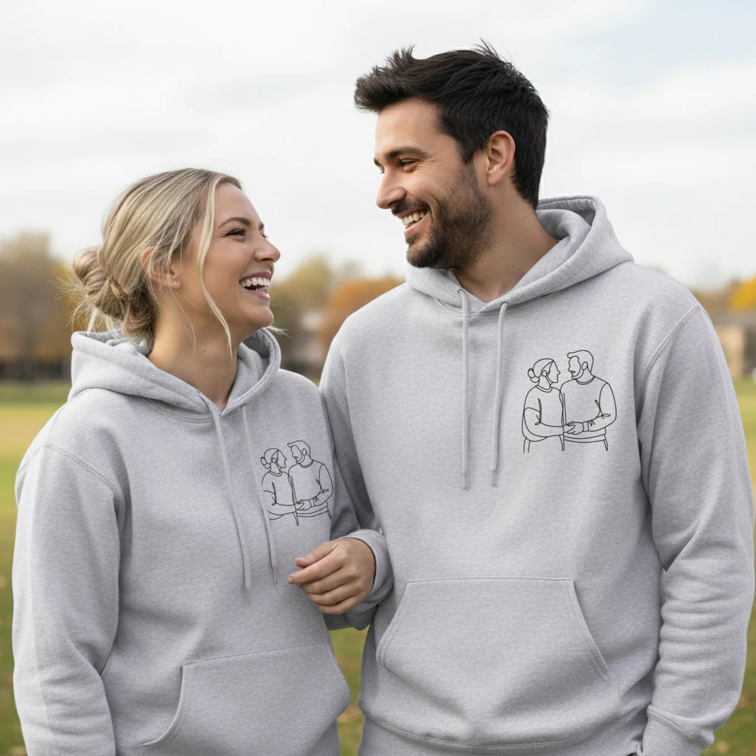 Personalized Hoodie "Couple Line Art"