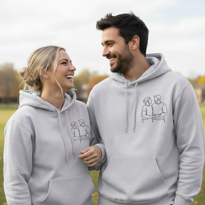 Personalized Hoodie "Couple Line Art"