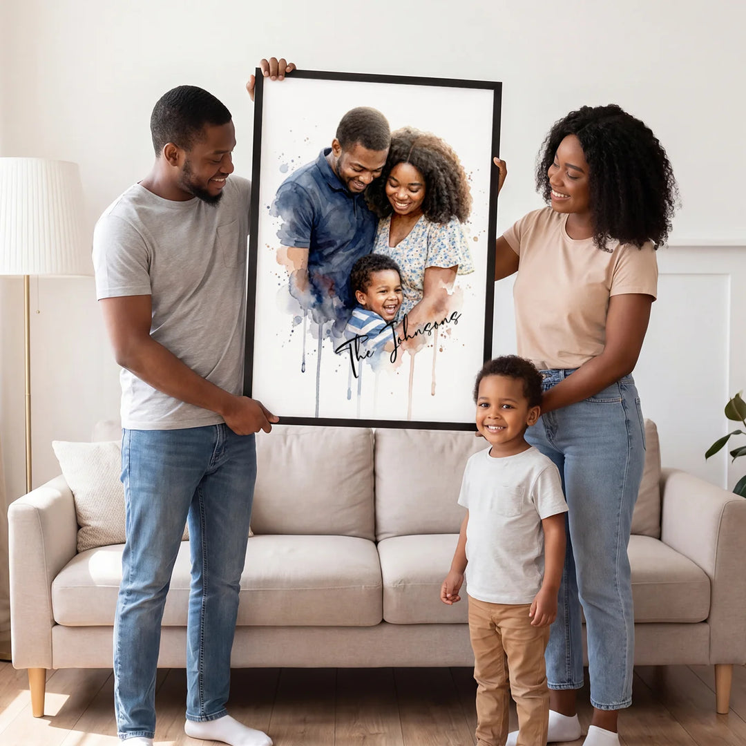 Personalized Poster Family "Watercolor"