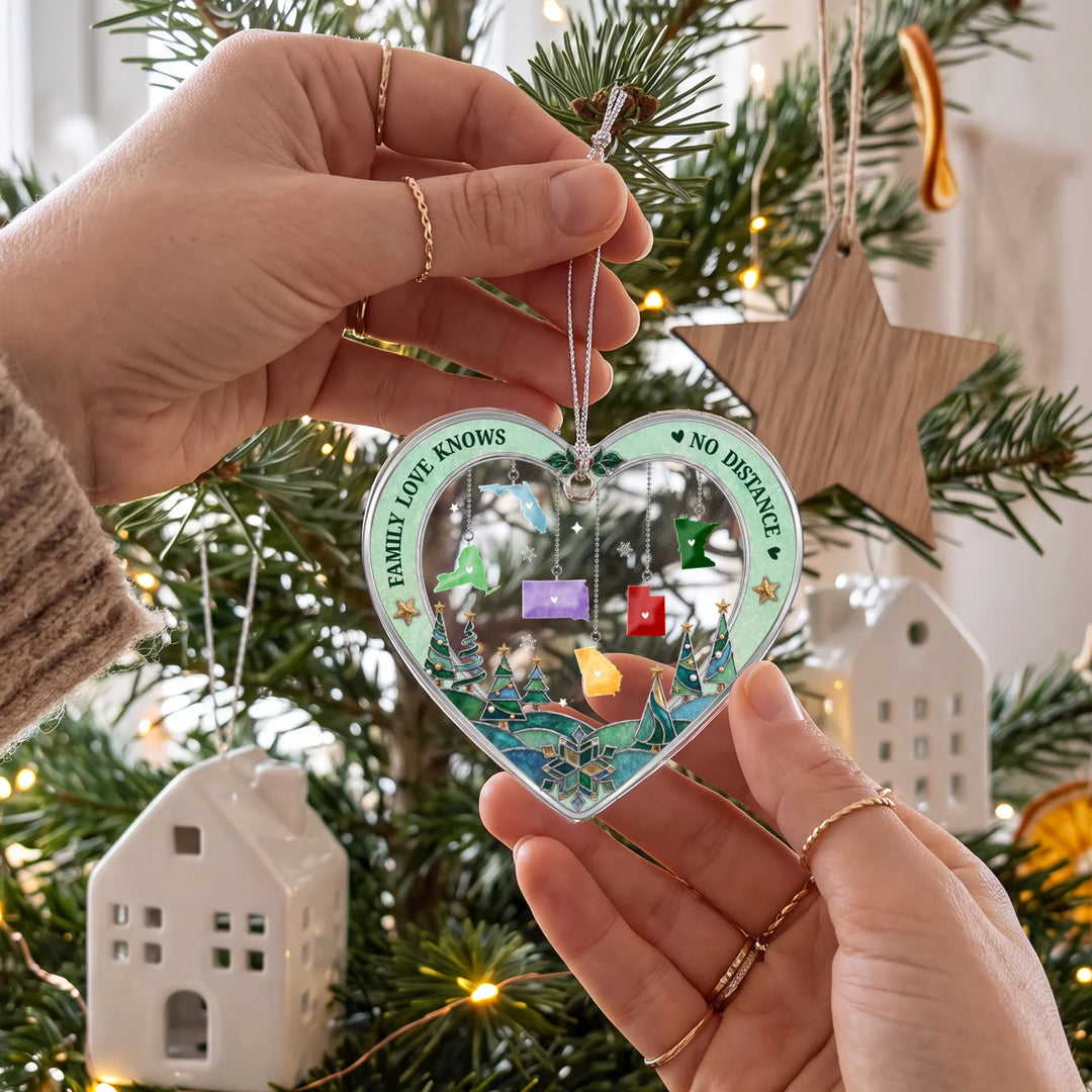 Personalized Christmas Ornament "States Heart"