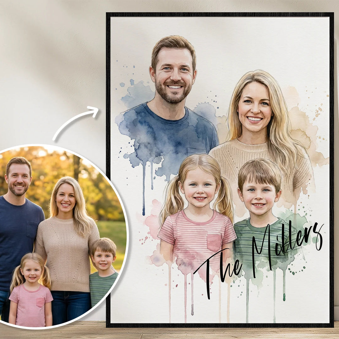Personalized Poster Family "Watercolor"
